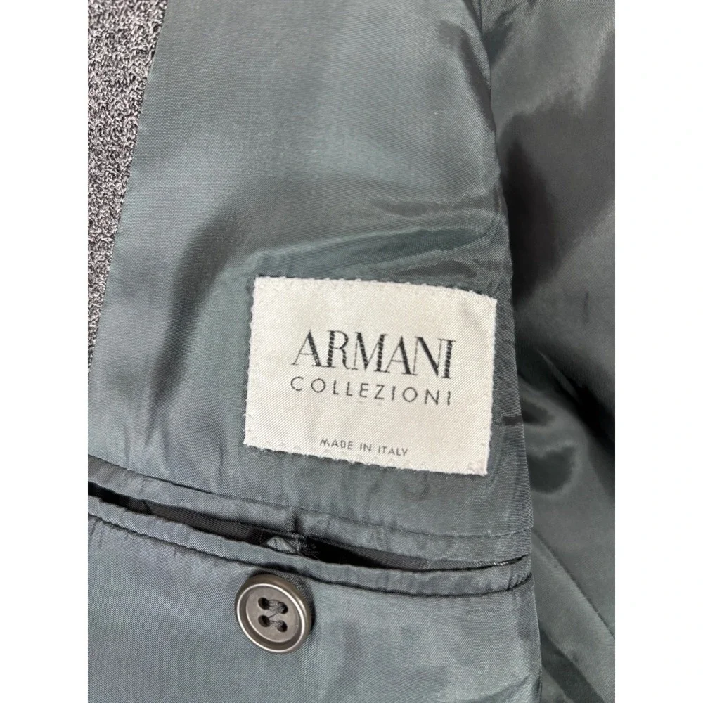 Armani Collezioni Mens Charcoal Grey‎ 100% Virgin Wool 3-Button Blazer Italy 43R